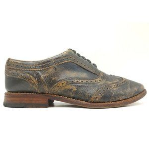 Bed Stu Cobbler Series Distressed Brown Leather Wingtip Oxfords Shoes Men's 10